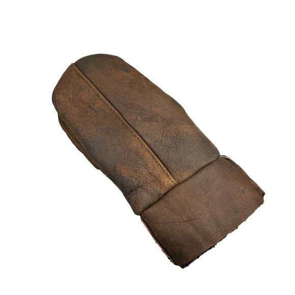 Vintage Shearling Sheepskin Leather Mittens – Winter Fur Mittens - Picture 6 of 11